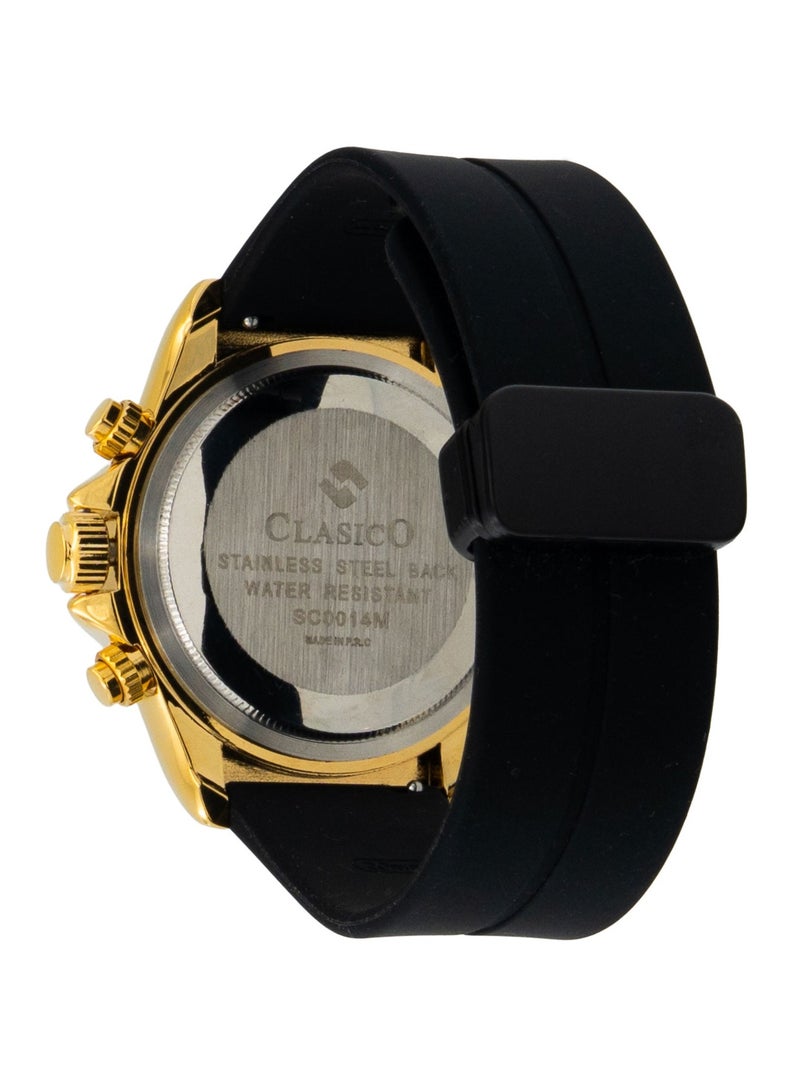 Clasico Men's Chronograph Watch – Premium Case, Bold Bezel & Silicone Strap | Premium Japanese Quartz | Waterproof Sports & Luxury Design - Image 4