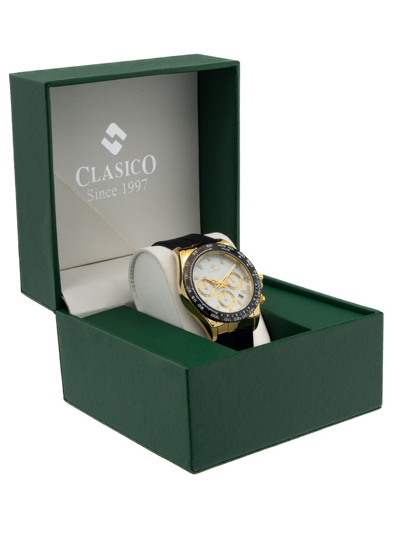 Clasico Men's Chronograph Watch – Premium Case, Bold Bezel & Silicone Strap | Premium Japanese Quartz | Waterproof Sports & Luxury Design - Image 5