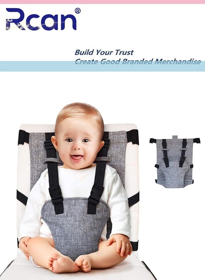 Rcan Portable Baby Cloth High Chair Harness with Straps, Universal Washable Baby Travel Harness Seat with Adjustable Straps Travel Gear for Indoor and Outdoor - Image 1