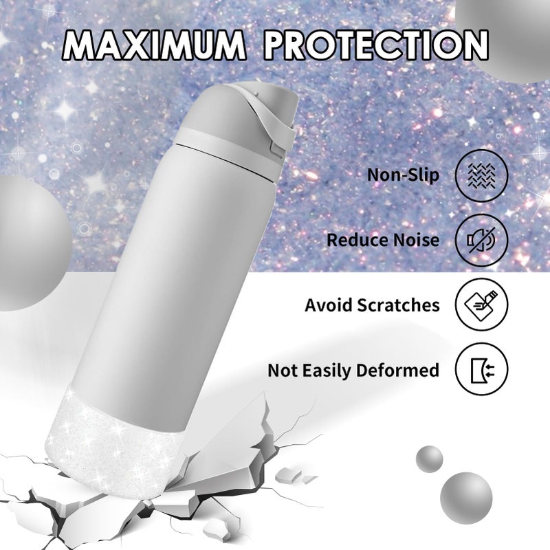 BKBY Protective Glitter Silicone Boot Compatible with Owala 24oz 32oz 40oz, Bling Cup Sleeve Bottom Bumper Cover Compatible with Owala FreeSip, Twist, or Flip Stainless Steel Water Bottles - Image 3