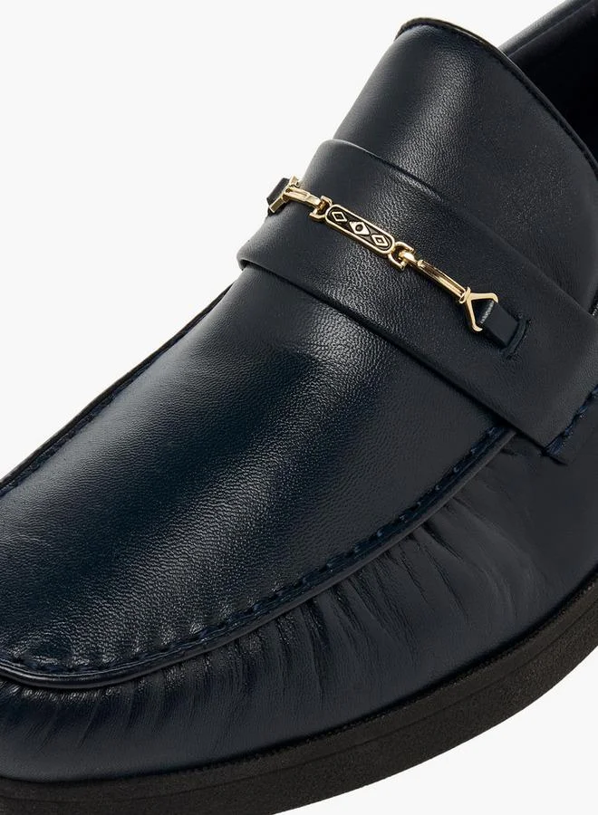Pinosos Navy Men Slip-On Genuine Leather Loafers for Men | Best Price UAE