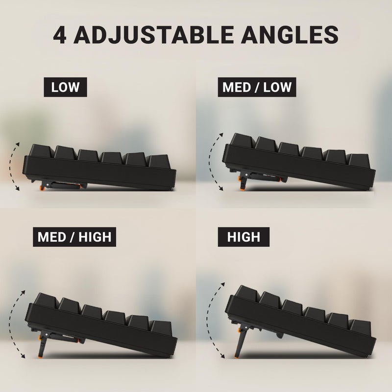 GPG2 حامل لوحة مفاتيح قابل للتعديل ESC Flip PRO (الجيل الثالث) - عرض قابل للتوسيع لتحقيق استقرار 100% على لوحات المفاتيح كاملة الحجم والمضغوطة - قبضة ميكرو-شفط قابلة لإعادة الاستخدام (قابلة للغسل وبدون لاصق) - أرجل قابلة للطي محمولة للكمبيوتر المحمول والكمبيوتر الشخصي - Image 4