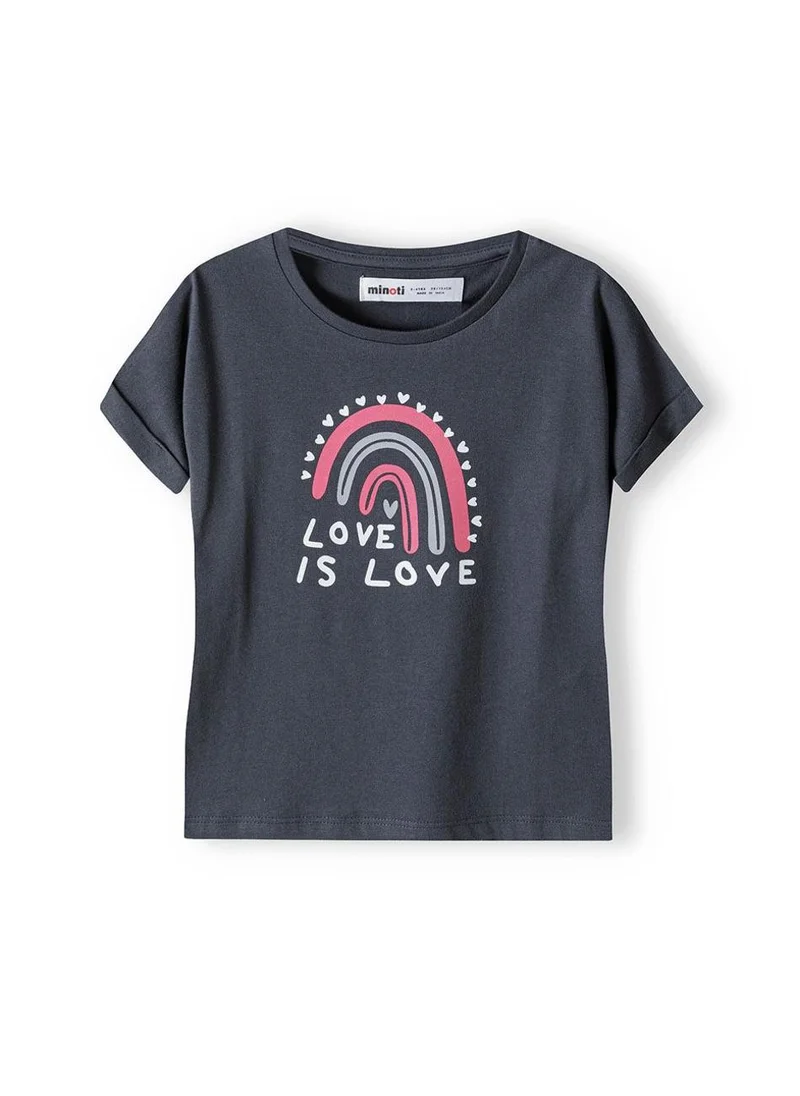 MINOTI Girls Short Sleeve T-Shirt with Glitter Detail