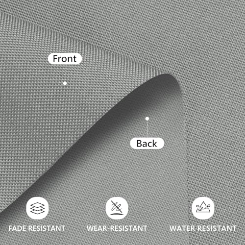 Konelia Waterproof Canvas Fabric by the Yard Outdoor Upholstery Fabric 600D Cordura Polyester Fabric Water Resistant Sewing Fabric for Chair Patio Cushion Purse Tote Bag Interior 1 Yard Silver Grey - Image 2