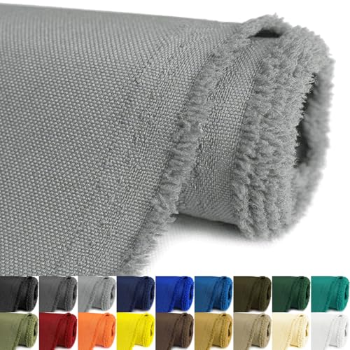 Konelia Waterproof Canvas Fabric by the Yard Outdoor Upholstery Fabric 600D Cordura Polyester Fabric Water Resistant Sewing Fabric for Chair Patio Cushion Purse Tote Bag Interior 1 Yard Silver Grey - Image 1