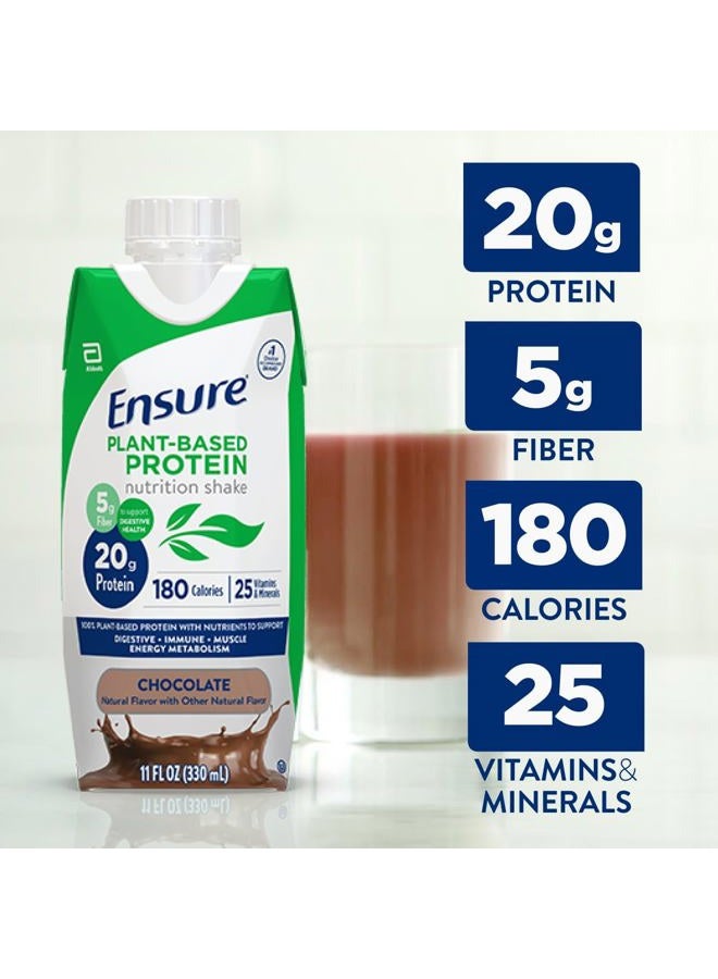 Ensure Plant-Based Vegan Protein Chocolate Nutrition Shake I Gluten-Free I Dairy-Free I Soy-Free Shake 12 Pack - Image 3
