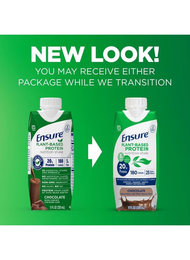 Ensure Plant-Based Vegan Protein Chocolate Nutrition Shake I Gluten-Free I Dairy-Free I Soy-Free Shake 12 Pack - Image 2