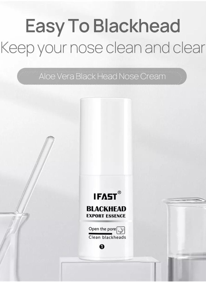 iFast 2Pcs Blackhead Export Essence and 1 Pc Pore Minimizing Essence with 100Pcs Strips Blackhead Remover Mask Nose Plant Pore Strips Whitehead Removal and Pore Minimizing Essence Nose Strips  - Image 3