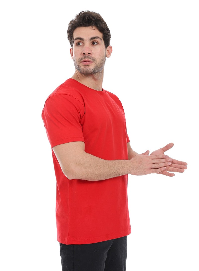 Andora Essential Plain Short Sleeves T-Shirt_ Red  - Image 2