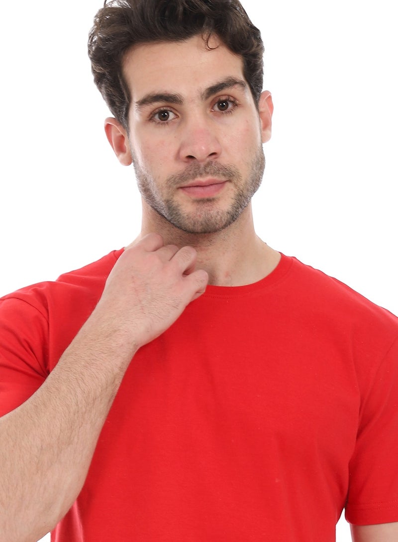 Andora Essential Plain Short Sleeves T-Shirt_ Red  - Image 4