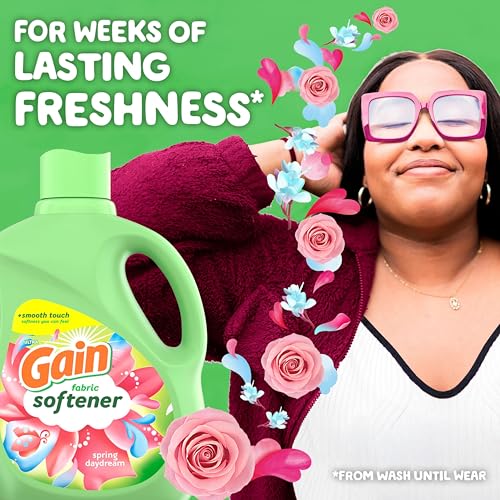 Gain Liquid Fabric Softener, Spring Daydream Scent, 140 FL OZ, 190 Loads, Smooth Touch - softness you can feel - Image 2