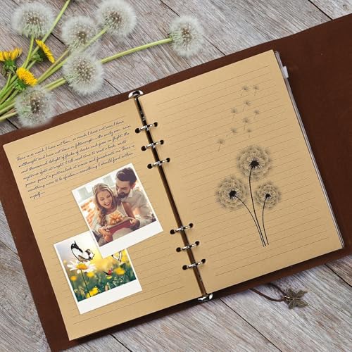 OMEYA Leather Journal Notebook, Refillable Writing Journal Diary Planner, Gifts For Women,Men, Girls, Sister, Friends(Purple, A5-9.3''×6.3'') - Image 3