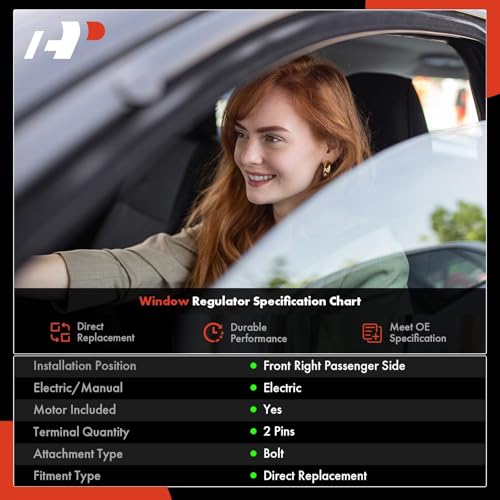 A-Premium Power Window Regulator with Motor Replacement for Jeep Grand Cherokee WJ 2000-2004 Front Right Passenger Side - Image 2