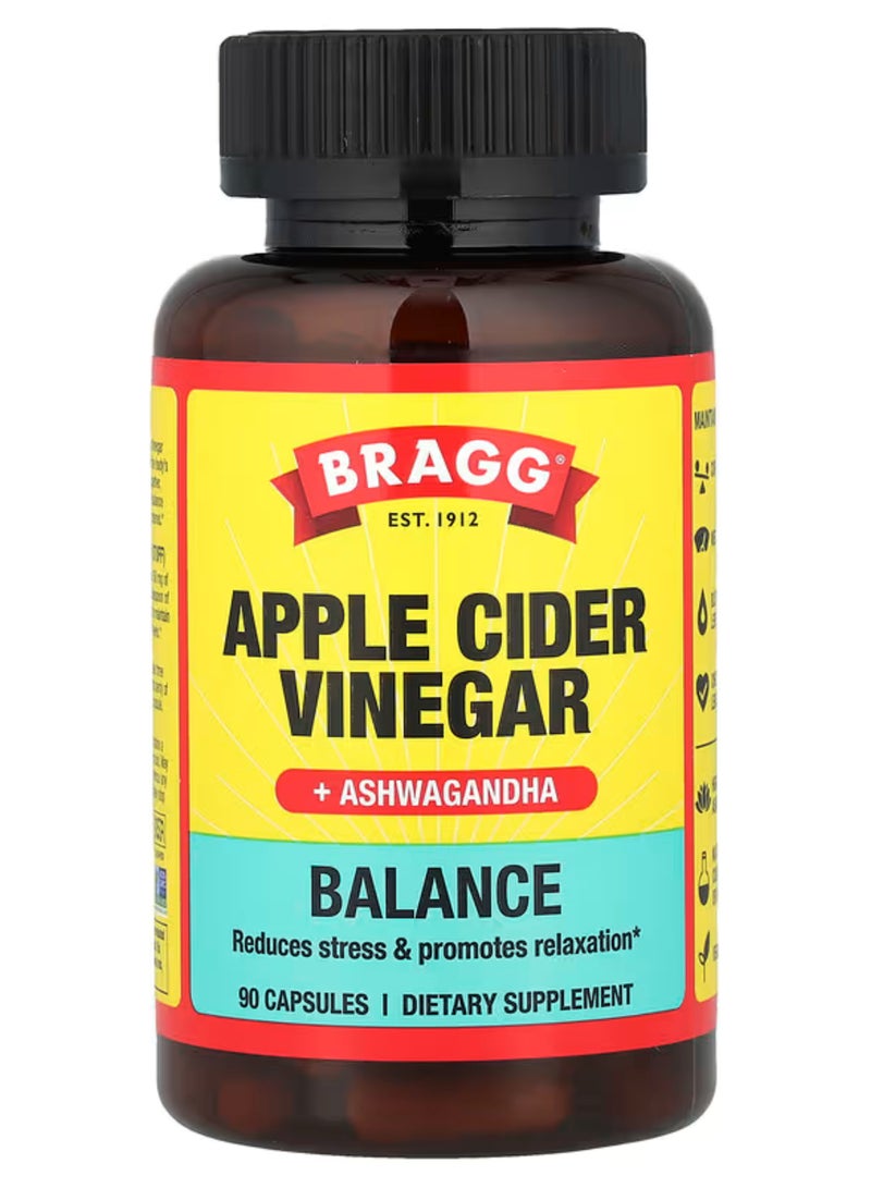 Bragg, Apple Cider Vinegar + Ashwagandha, 90 Capsules - Image 1