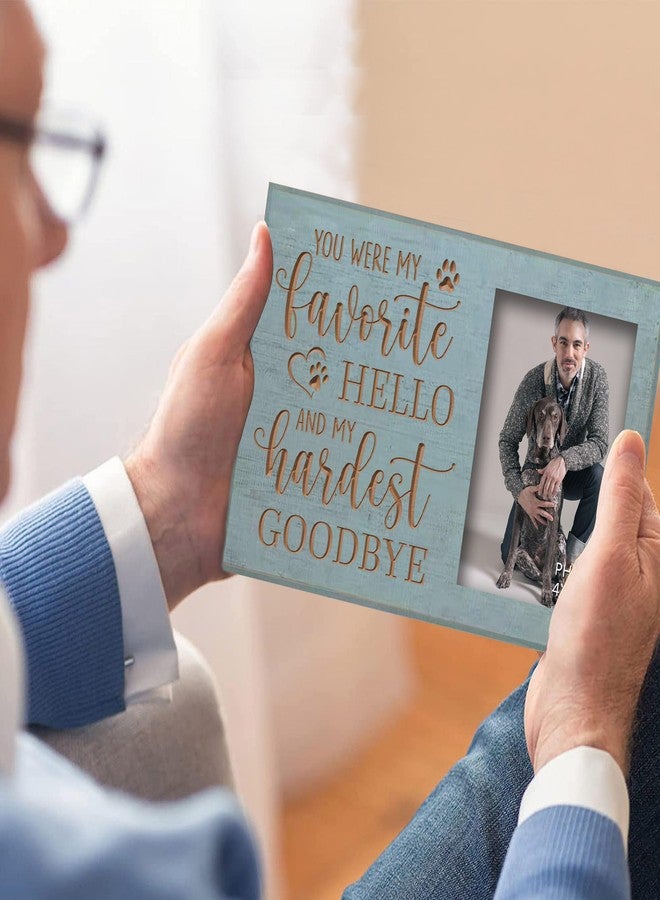 EXQUIDECA Dog Memorial Engraved Picture Frames 4x6 Inches - Bereavement Sympathy Decor for Loss of Dog - Pet Memorial Remembrance Photo Frame You Were My Favorite Hello and My Hardest Goodbye - Image 5
