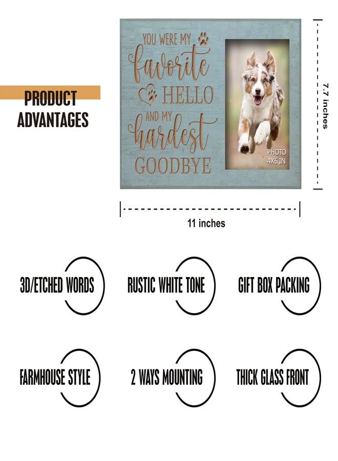 EXQUIDECA Dog Memorial Engraved Picture Frames 4x6 Inches - Bereavement Sympathy Decor for Loss of Dog - Pet Memorial Remembrance Photo Frame You Were My Favorite Hello and My Hardest Goodbye - Image 3