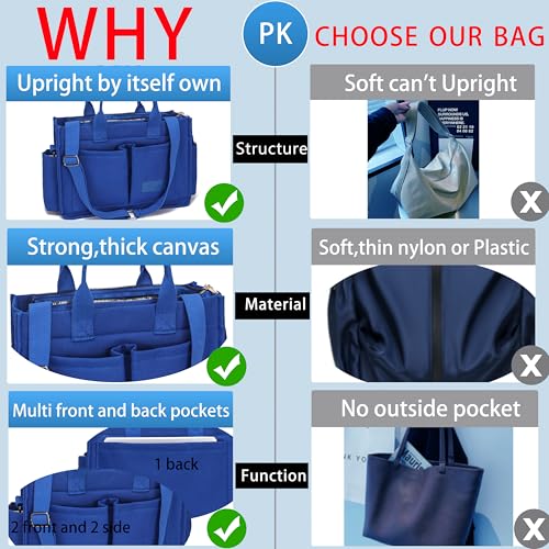 ZHMO Tote Bag for Women With Compartments and Zipper,Large Canvas Tote Women's Purse Crossbody Bags Work Laptop Book Bag Top Handle Satchels Handbags Shoulder Bag for Travel Nurse Teacher Church Gym Beach - Image 5