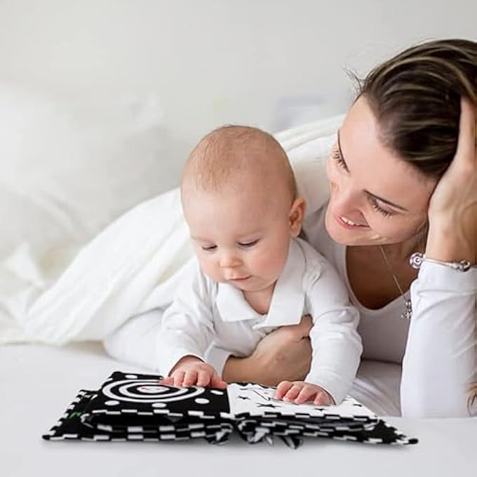 BLACK & WHITE HIGH-CONTRAST BABY TOYS FOR NEWBORNS TO 3 MONTHS | MONTESSORI SENSORY SOFT BOOK FOR EARLY LEARNING, INFANT TUMMY TIME AND DEVELOPMENTAL PLAY. - Image 4