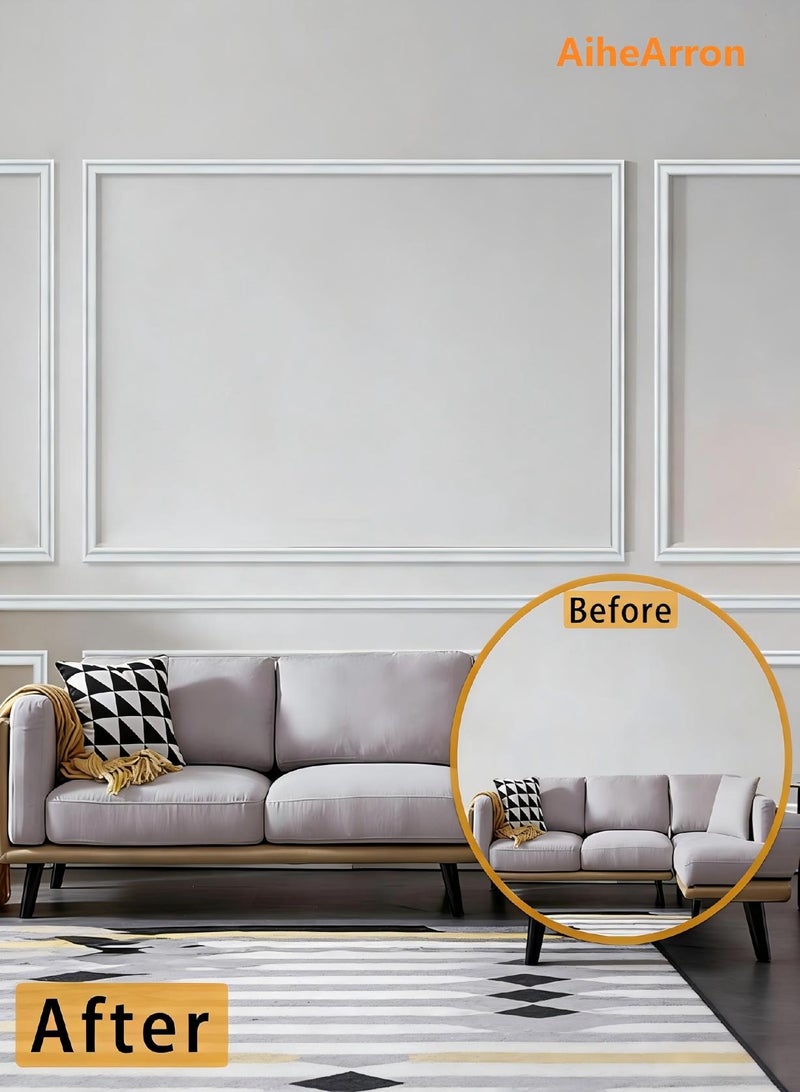 AiheArron Peel and Stick Chair Rail Panel Molding Finish Trim for Home Decoration & Wall Protection (Paintable White,3mx4cm) - Image 3