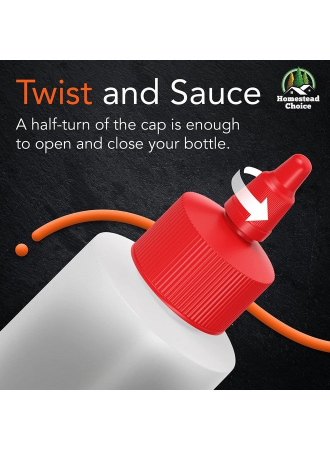 Homestead Choice 6-pack Plastic Squeeze Bottles for Sauces - 16oz Condiment Squeeze Bottles for Liquids - BPA Free Squirt Bottle with Twist Cap - Ketchup, Syrup, Oil, Dressings, Honey & Arts and Crafts - Image 4