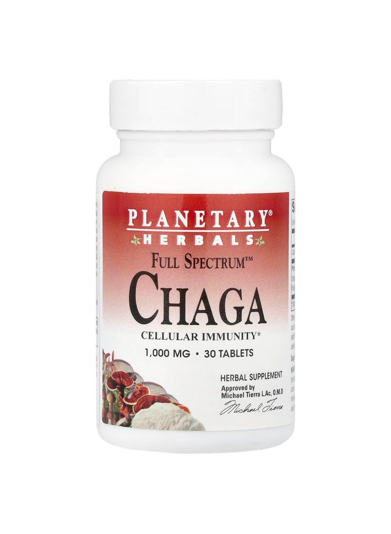 PLANETARY HERBALS Full SpectrumChaga, 30 Tablets