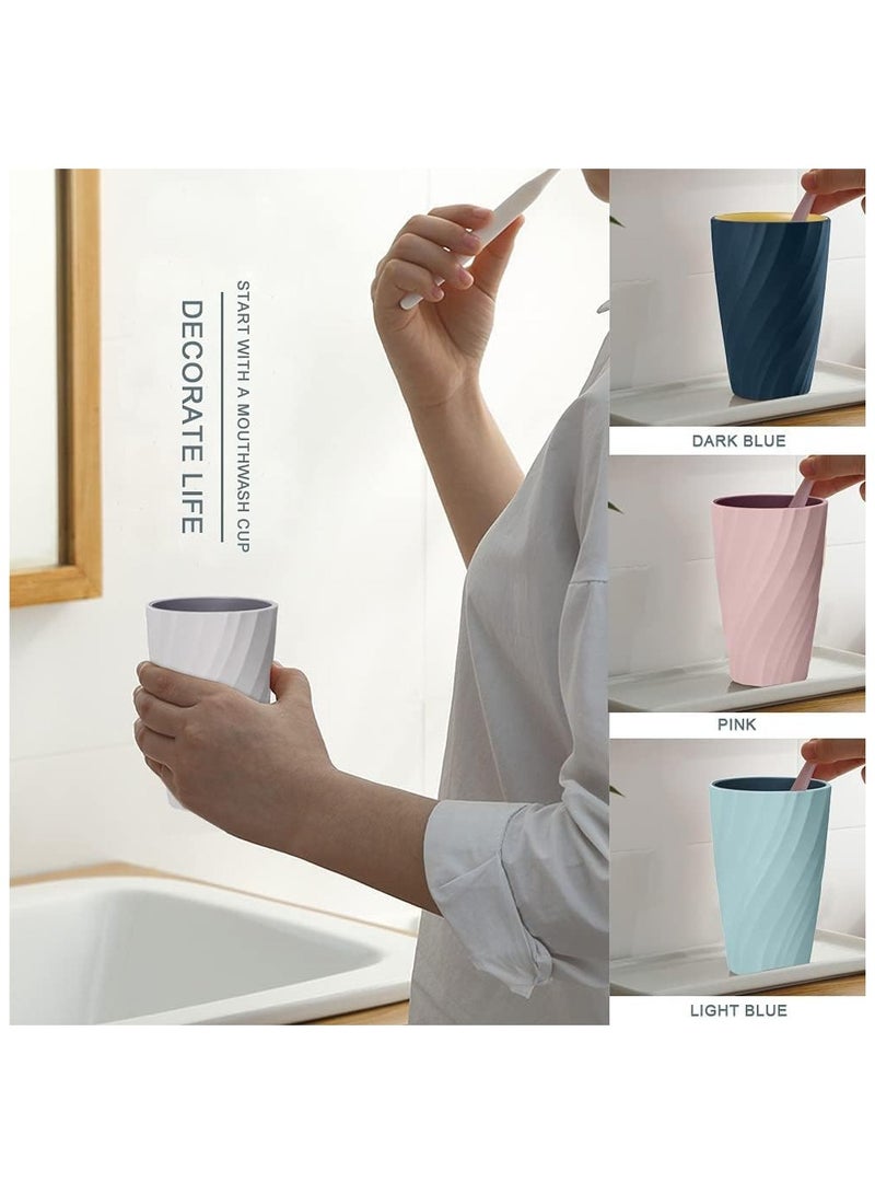 Toothbrush Cup, Soft and Durable, 2Pack Unbreakable Bathroom Tumbler Portable Household Wash Cup, Couples Mouthwash Cup, Toothbrush Tumbler Toothbrush Holder (White and Pink) - Image 2