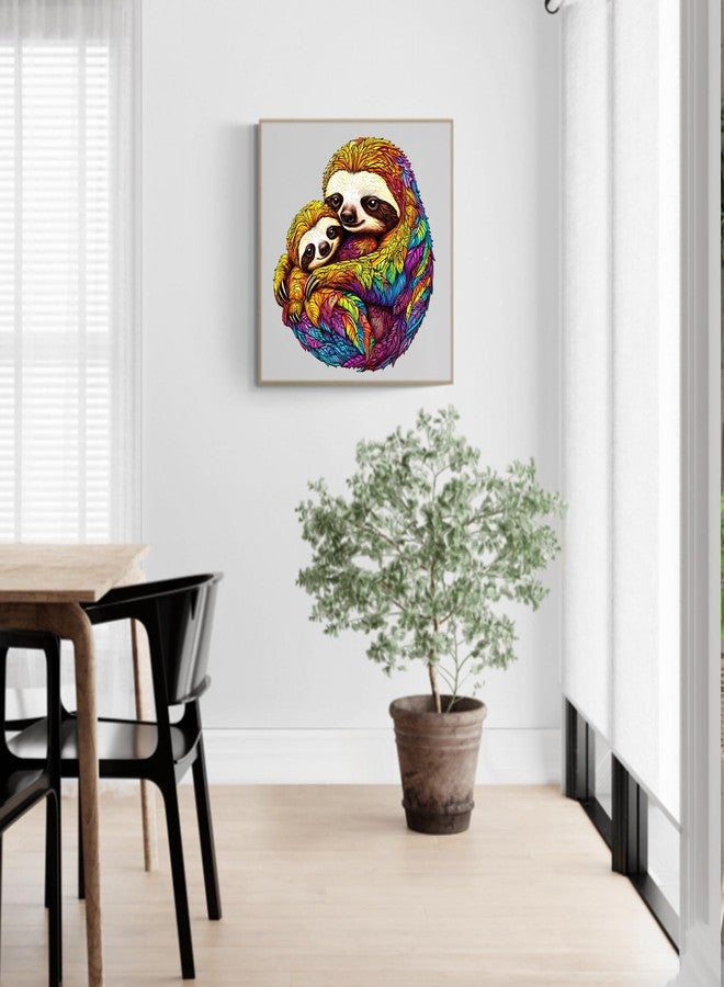 AEEKDOOK Wooden Puzzles for Adults - Parent-Child Sloth Wood Puzzles Adult - Unique Animal Shape Wooden Jigsaw Puzzles for Adults - Birthday Gifts for Puzzle Lovers, Family (8.5 * 7.8in) - Image 4