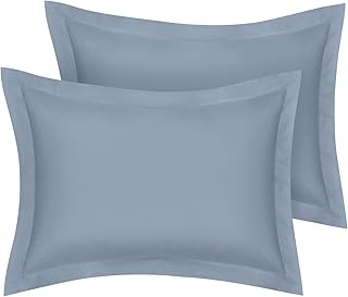Mellanni Pillow Shams Set of 2 Standard Size - Decorative Pillow Covers/Cases 20" x 26" with 2" Flange - Wrinkle, Fade - Image 1