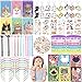 Bolake 134Pcs Cat Party Favors Set for Kids Cat Themed Birthday Party Supplies With Cat Headband Spiral Notepads Pens Keychains Tattoo Cat DIY Face Stickers Silicone Bracelets Cat Favors for Girls Kids Party - Image 2