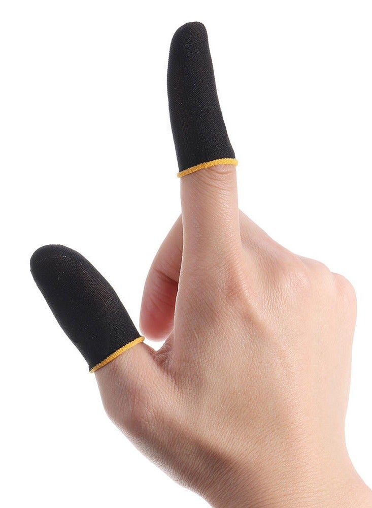 Carbon Fiber Finger Sleeves For PUBG Mobile Games Contact Finger Sleeve - Black+yellow - Image 1