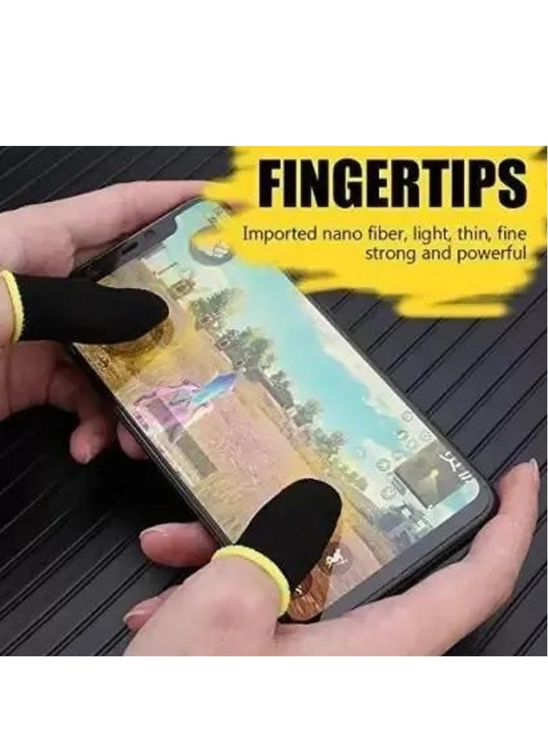 Carbon Fiber Finger Sleeves For PUBG Mobile Games Contact Finger Sleeve - Black+yellow - Image 2