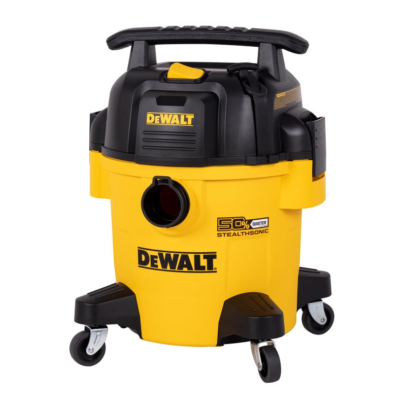 DEWALT ديوالت 5 جالون ستيلث سونيك مكنسة كهربائية هادئة للغاية رطبة/جافة، 4 حصان ذروة شفط قوي، مصممة لأداء طويل الأمد، مكنسة محمولة للمرآب وورشة العمل وموقع العمل، DXV05P-QT - Image 1
