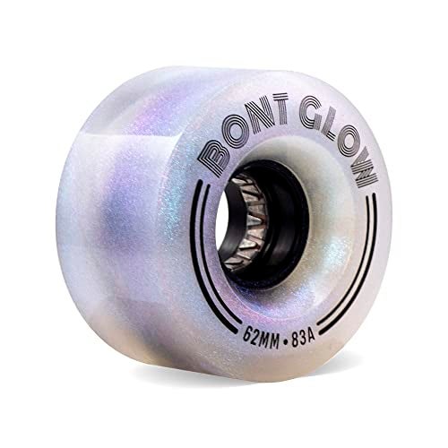 Bont Glow Light Up LED OUTDOOR Roller Skate Wheels – 62x35mm 83A | Pack of 4 | For Street and Recreational Skating (Angelic Aqua) - Image 1