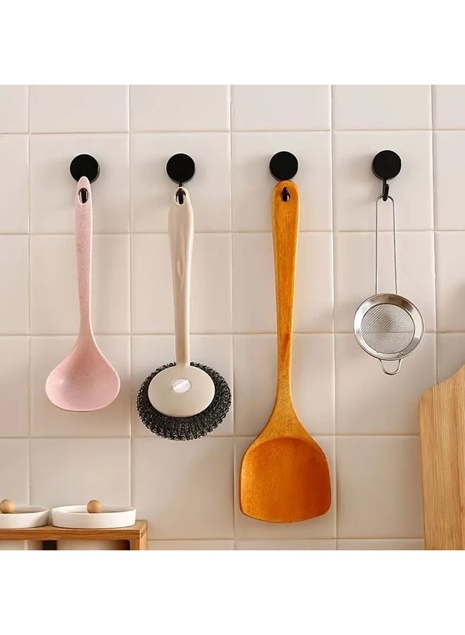 10pcs Colorful Macaron Adhesive Hooks No Drill Plastic Wall Mount Round Key Holder - Image 5