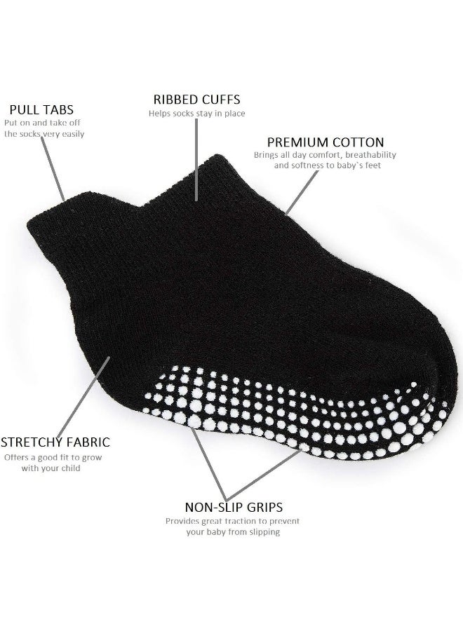 Zaples Baby Non Slip Grip Ankle Socks with Non Skid Soles for Infants Toddlers Kids Boys Girls - Image 2