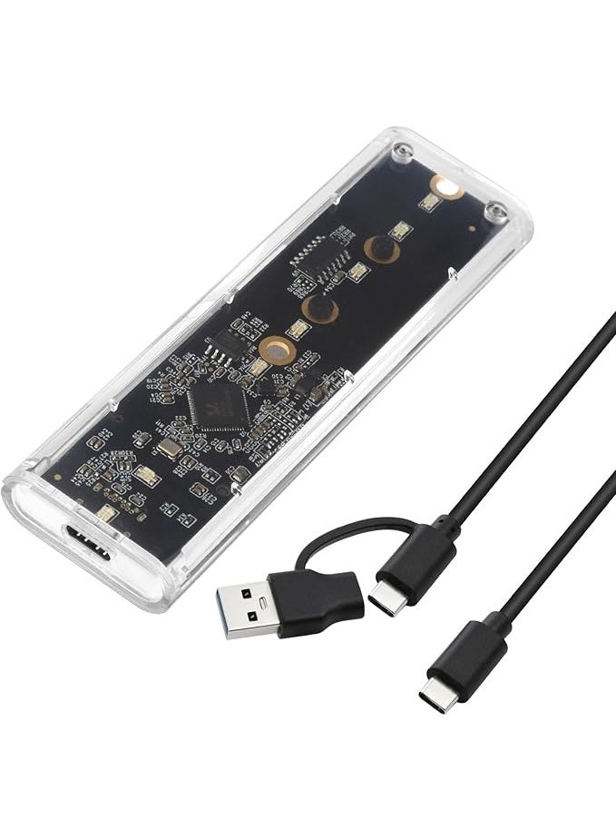 M.2 NVMe SSD Enclosure – USB 3.1 10Gbps, Tool-Free, Supports PCIe M-Key 2230/2242/2260/2280, UASP & TRIM, Includes USB-C to C/A Cables - Image 1