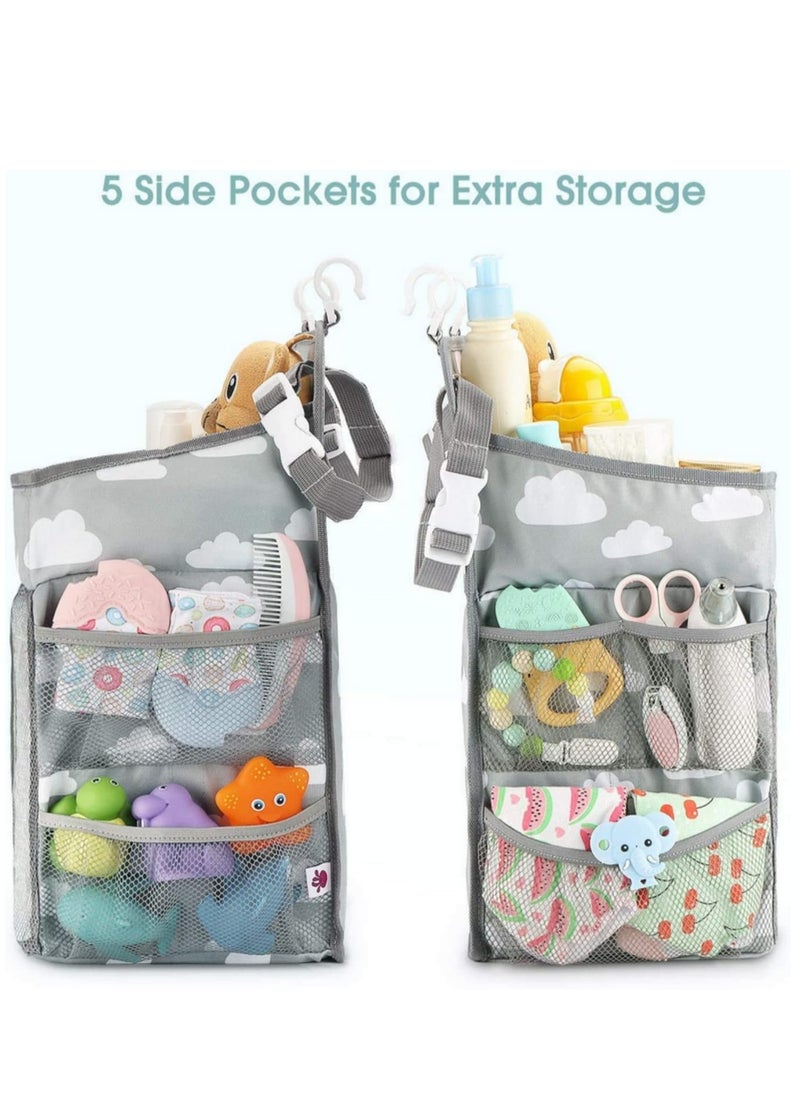 GUDOO Baby Crib Hanging Storage Bag Diaper Nappy Organizer Cot Bed Organizer Bag Infant Essentials Diaper Caddy Kids Crib Bedding Sets  - Image 3