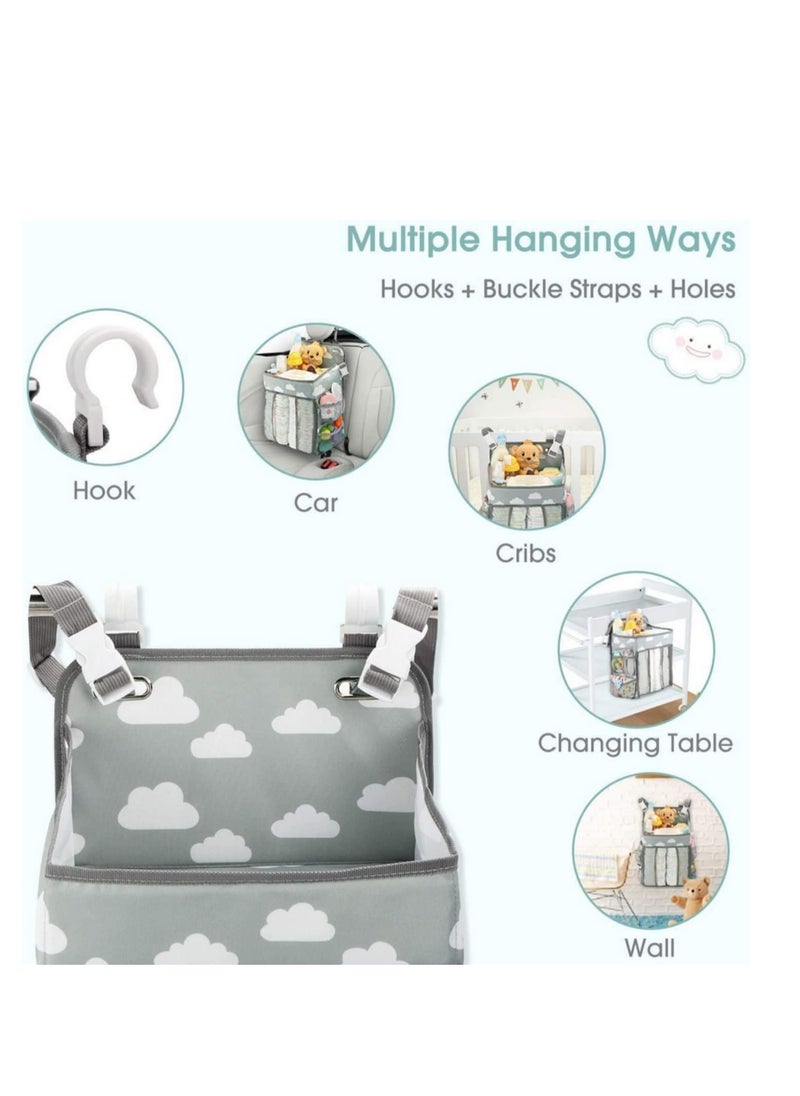 GUDOO Baby Crib Hanging Storage Bag Diaper Nappy Organizer Cot Bed Organizer Bag Infant Essentials Diaper Caddy Kids Crib Bedding Sets  - Image 4