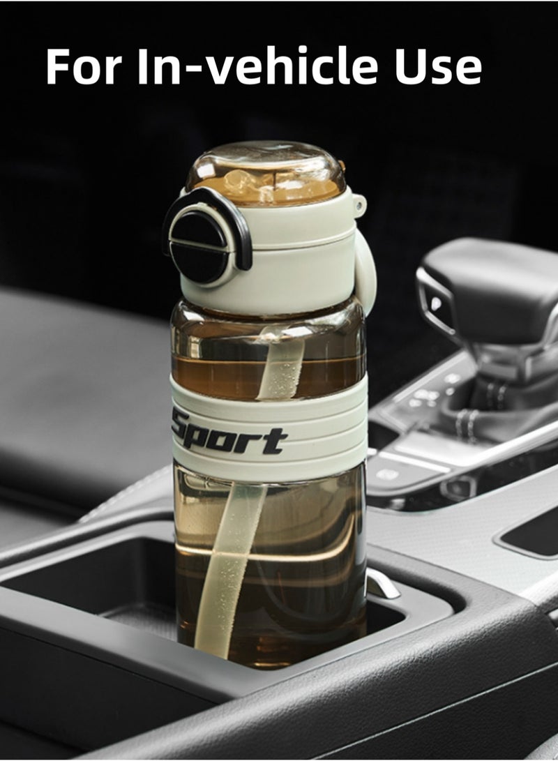 سبورت زجاجة ماء للأطفال بسعة 870 مل مع مصاصة، مقاومة للتسرب وخالية من مادة BPA - زجاجة ماء مدرسية مثالية للأولاد والبنات بمقبض حمل، زجاجة ماء رياضية للطلاب - Image 3