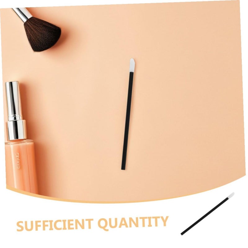 300pcs Disposable Mini Lip Brushes Black Hollow Lipstick Applicators Soft Bristles Portable Lip Gloss Wands for Professional Makeup and Travel Use - Image 3