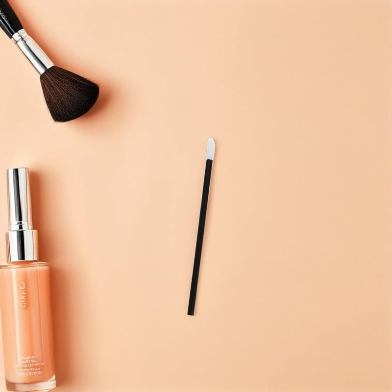 300pcs Disposable Mini Lip Brushes Black Hollow Lipstick Applicators Soft Bristles Portable Lip Gloss Wands for Professional Makeup and Travel Use - Image 5