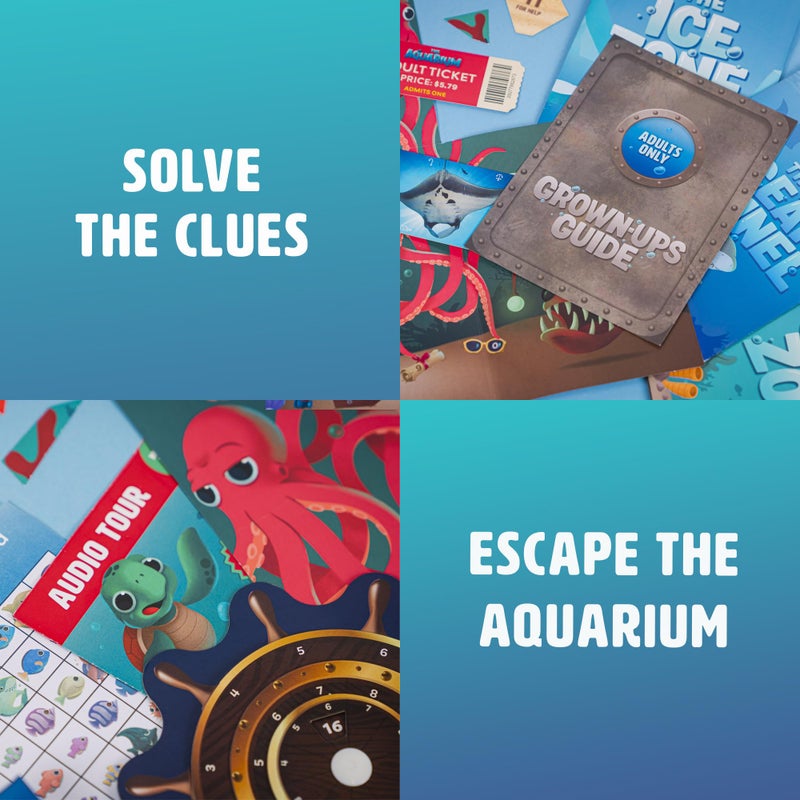 Professor Puzzle: Escape from The Aquarium - Escape Room Game, 11 Logic-Number-Observational Puzzles, Co-Op Underwater Adventure, Kids 8+, 1-6 Players - Image 4