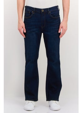 Men Slim Boot Fit Washed Stretchable Denim, Blue