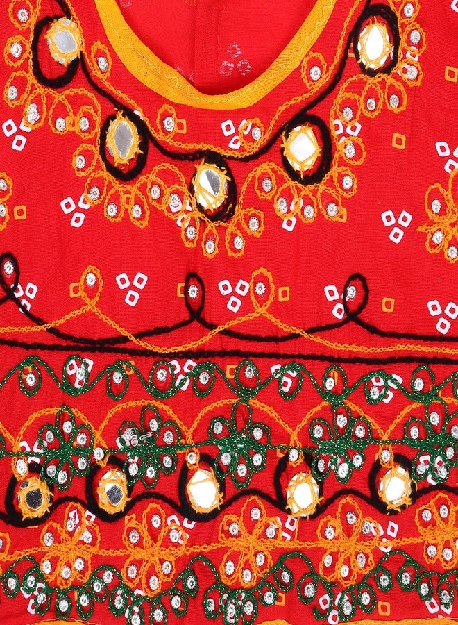 ANNA'S Girl's Cotton Readymade Lehenga Choli (KUM-RD7_Red_4 Years-5 Years) - Image 4