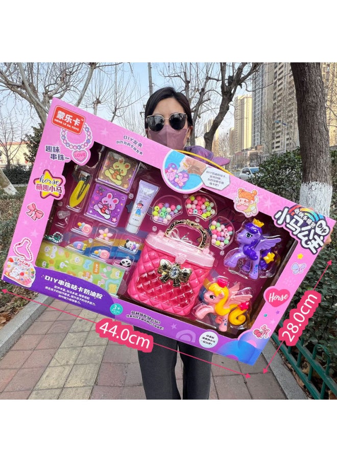 null - Girl's Toy Goo Card Quiet Book Cream Glue Suit Quiet Book Teaching And Training Toy Gift Box Toy 3-5 Years Old-Color:551-158 Colors Are Sent Randomly - Image 1