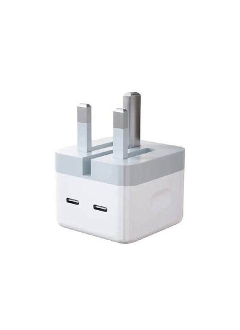 50W Fast Charger Dual USB Type C Charger with Fast Charging Cable, PD3.0 Power Adapter for iPhone 12/13/14/11 Pro Max, Pad Pro/Air, Galaxy etc