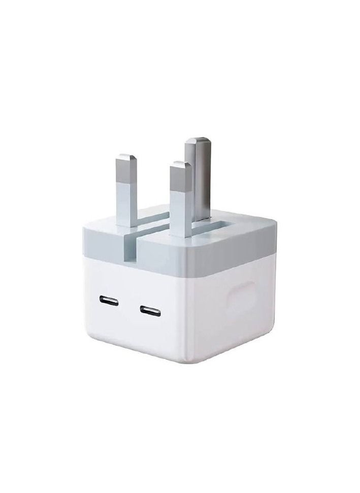 Sparky - 50W Fast Charger Dual USB Type C Charger with Fast Charging Cable, PD3.0 Power Adapter for iPhone 12/13/14/11 Pro Max, Pad Pro/Air, Galaxy etc - Image 1