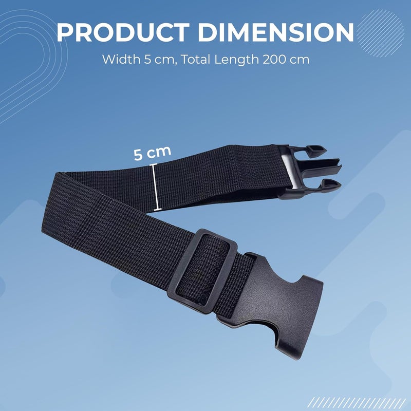 ROBUSTT Luggage Belt Suitcase Strap - Pack of 5 (Black) | Heavy Duty Material | Adjustable Travel Belt for Suitcase | Fashionable Design | Protect Your Belongings2 - Image 5