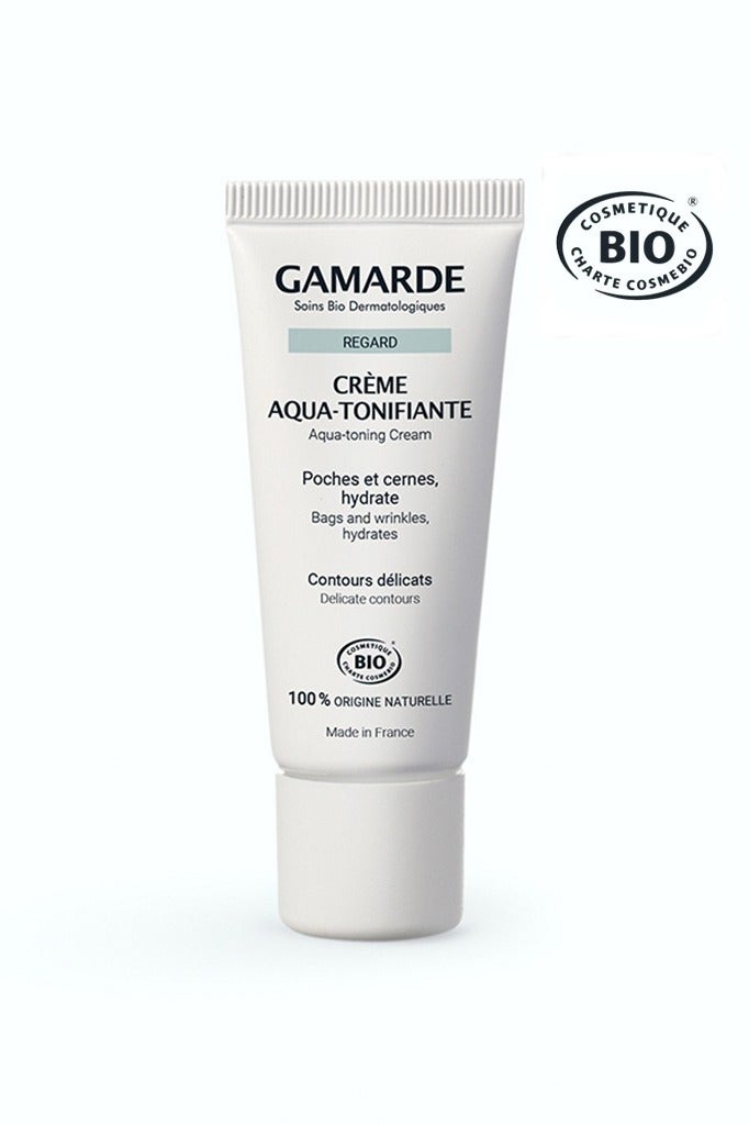 Aqua-Tonifying Eye Cream 20ml – Certified Organic Eye Contour Cream with 5 Organic Plant Actives & Natural Hyaluronic Acid – Hydrates, Reduces Puffiness & Dark Circles, Brightens Eyes – Vegan