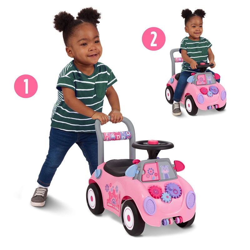 Radio Flyer Creativity Car, for Toddlers 1-3, 3-in-1 Push Walker Ride On Rocket with 17 Sensory Activities, Anti-Tip Feature, Under-Seat Storage, Horn and Gears, 42 lb Capacity, Toddler Ride On Toys - Image 3
